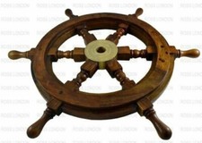 Barca da parete vintage 18" pollici da collezione nave con ruote in legno dec...