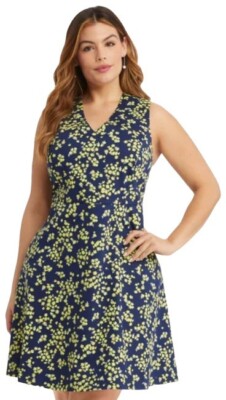Casual Dress Navy Blue And Yellow Floral Dress Draper James Size