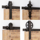 CCJH 4FT-16FT Antique Sliding Barn Door Hardware Track Kit for 1/2 Wooden Door