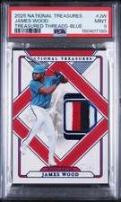 2025 NATIONAL TREASURES TREASURED THREADS BLUE #JW JAMES WOOD RC 37/49 PSA 9