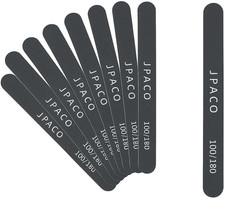 12-Pack Professional Nail Files: Double-Sided Emery Boards for Natural, Acrylic,