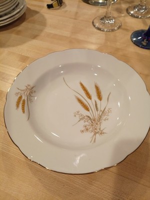 Kahla Gold Trim Wheat Pattern Salad Bowls