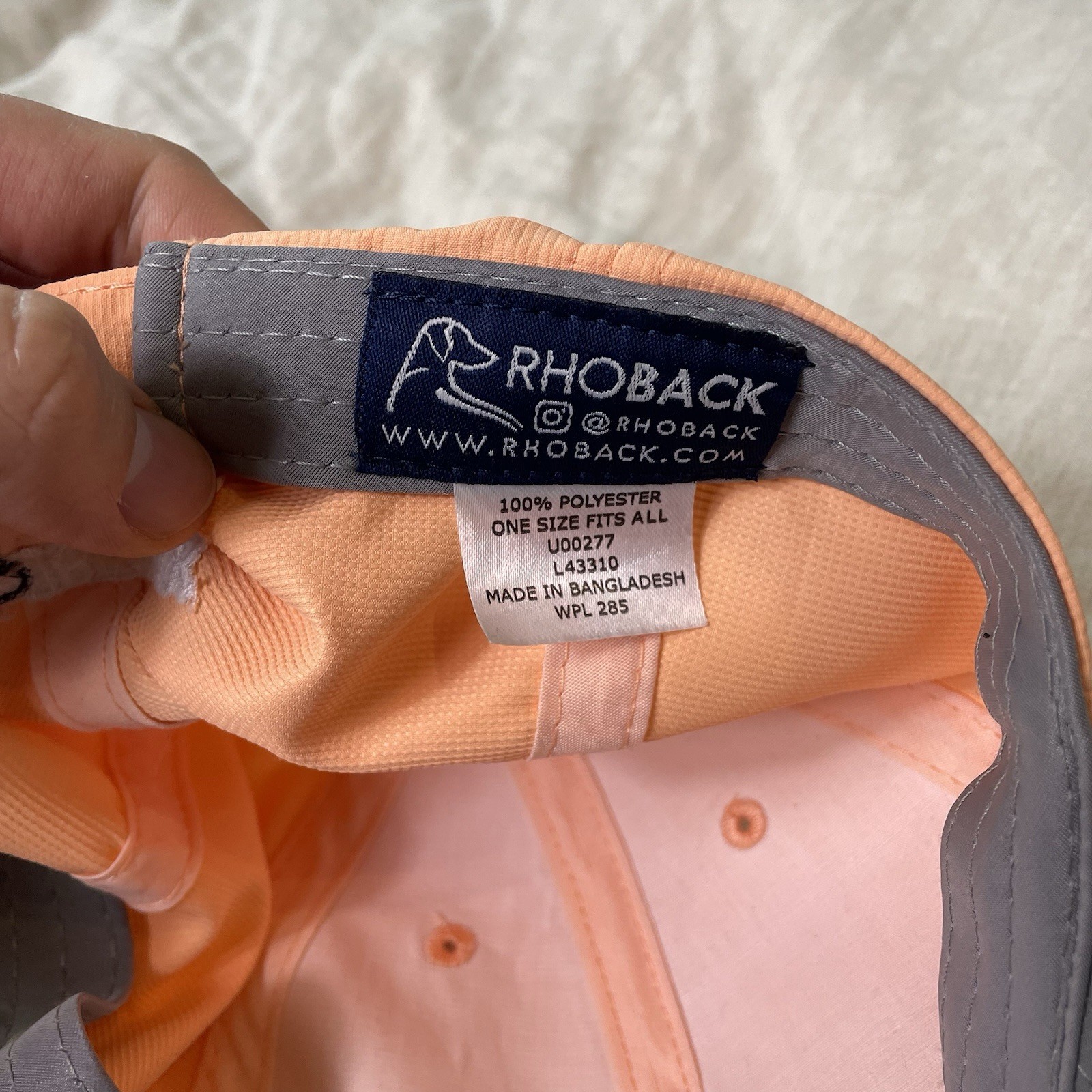 Rhoback Strapback Logo Hat Peach - image 4