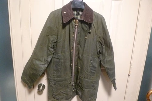 BARBOUR -A150 BEAUFORT WAX COTTON JACKET - MADE @ UK - SAGE - SHABBY CHIC-  40