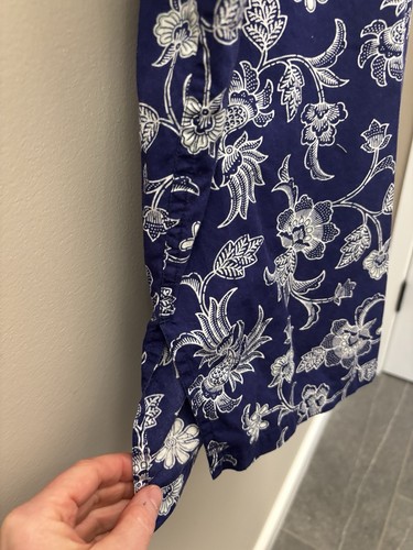 Keris Fashion Men’s Shirt M Blue White Print - Picture 3 of 8