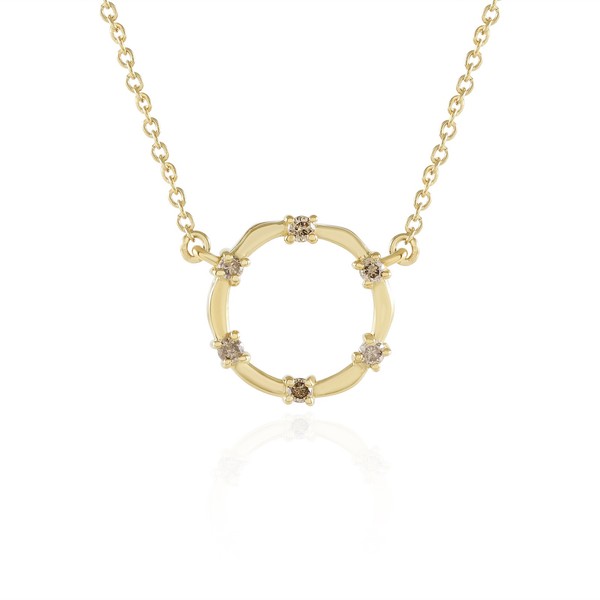 Champagner-Diamant-Halskette Aus Vergoldetem Silber-image