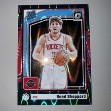 2024/25 Optic Basketball Reed Sheppard Green Seismic Rated Rookie Rockets 