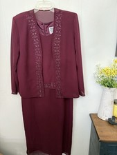 R M Richards 12 Burgundy Dress Mother Of Bride