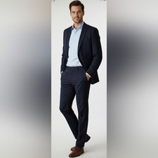 Lauren Ralph Lauren Men's Classic Navy Blue Dress Pants