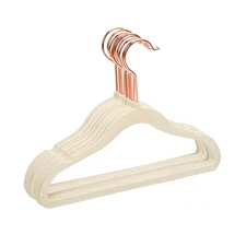 Premium Velvet Hangers (Pack of 50) with Copper/Rose Gold Hooks,Space Saving ...