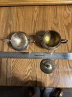 Vintage Silver, Plated, Cream, And Sugar Set With Footed Base — photo 6