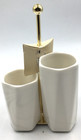 Modern Expressions Vanity/Makeup/Brushes Organizer White Swirl New w/Tags 8x6x6" — photo 7