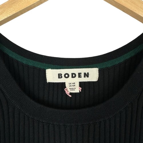 NEW Boden Cutout Knitted Ribbed Midi Black A-line Sweater Dress Going Out - Picture 5 of 14