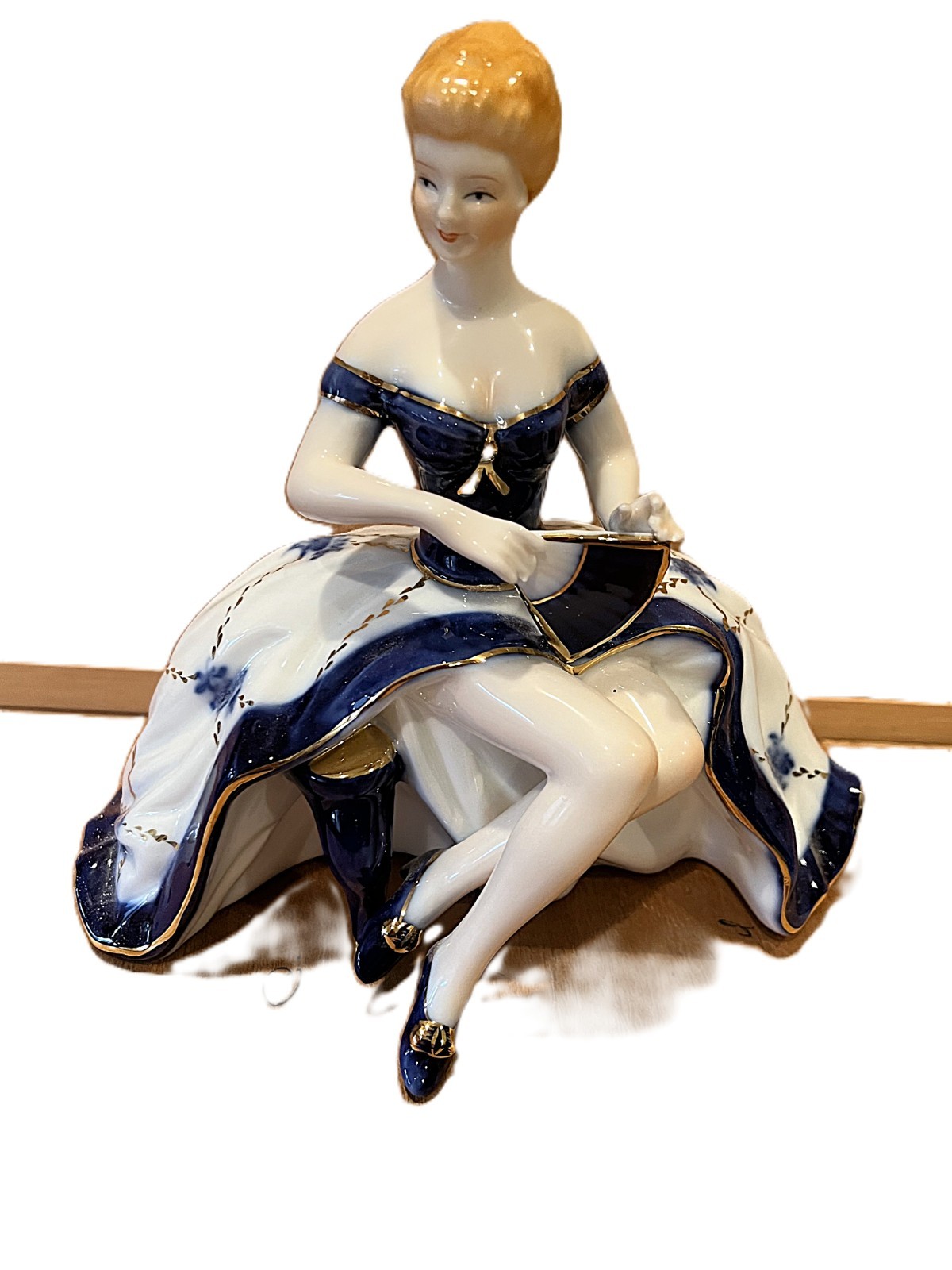 Porcelain Lady Figurine with Fan