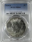 1926-S Peace Dollar $1 PCGS MS 64 GREAT LUSTER
