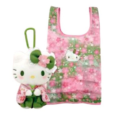 Hello Kitty Plush Eco Bag Matcha Kimono Style Nakajima Corp Sanrio Japan