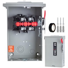 60 Amp Disconnect Switch 2 Pole 110/240V, Non-Fusible Safety Switch, Indoor Outd