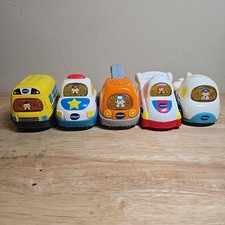 Vtech Go Go Smart Wheels Lot Of 5 Police, Plane, Tow Truck, Bus, Race Cars