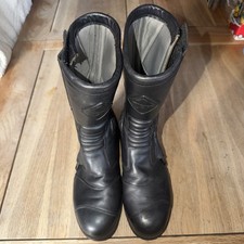 Frank Thomas Black Leather Motorcycle Boots Size 7 good condition