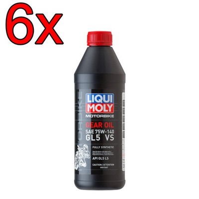 [Case of 6] LIQUI MOLY Full Synthetic Motorbike GL5 75W-140 Gear Oil 1L