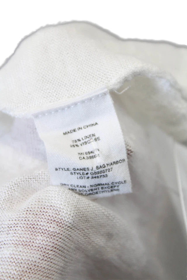 Suéter cárdigan Theory para mujer de lino Ganes J Sag Harbor blanco talla pequeña Foto 4 de 4