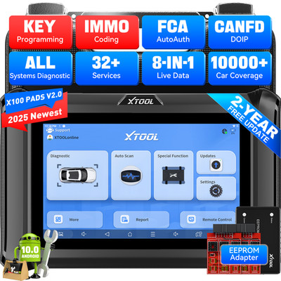 2026 XTOOL X100 PADS V2.0 OBD2 Scanner Diagnostic Car Tool 32+Services IMMO FCA
