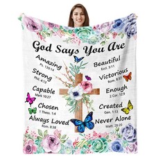 Christian Gifts for Women Blanket 60"x50" - Inspirational Religious Birthday ...