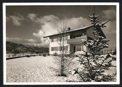 Postcard Tiefenberg/Sonthofen, the house 24 in winter 
