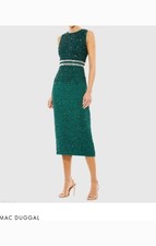 NWT Mac Duggal Sequin Midi Gown Emerald Size 14