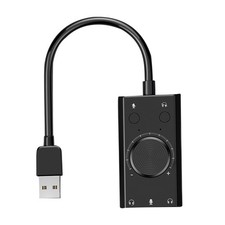 2-in-1 15Hz-25KHz Universal External USB Driver-Free Sound Card LED Indicator G