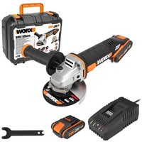 Worx Akku-Winkelschleifer WX800 Mit 2 Akkus 20V/2,0 Ah, LadegeräT Und Koffer