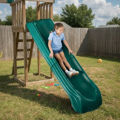 Swing N Slide Summit Slide - Green 84'' for Kids 2-10 , Easy Assembly