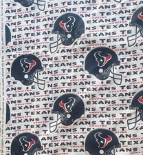 1/2 yard HOUSTON TEXANS Fabric Cotton Material 18" x 57" NFL FOOTBALL NEW