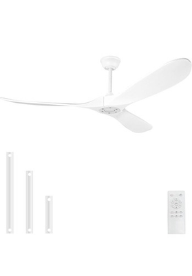 #ad YOZZAN Solid Wood Ceiling Fans no Light60#x27;#x27; White Ceiling Fan $149.00