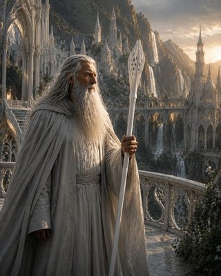 Gandalf White Staff LOTR Elegant Wizard Display & Cosplay Props Glamdring GIFT
