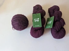 Baah La Jolla 100% Superwash Merino Wool  2  Skeins and Partial  400Yds Burgundy