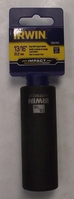 IRWIN Tools 1882402 13/16'' Impact Series 1/2'' Drive 6pt Deep Well Socket