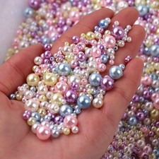 Mixed 3mm 4mm 5mm 6mm 8mm Round Artificial Pearl ABS Plastic Loose Beads Lot