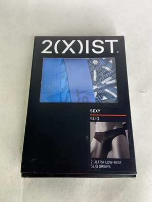 2xist Sliq Ultra Low Rise Brief 2 Pack Underwear Infinity Malibu Mens Size M