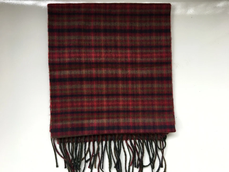 Christian Dior Monsieur Bufanda Cashmaire Rojo Cuadros - Flecos Foto 2 de 4