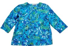 Choices Women Multicolor Floral Sequins Long Sleeve Button Up Jacket Size Long