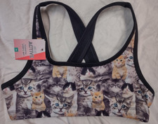 JUSTICE BRAND CATS SPORTS BRA Kids Girls XS size 28