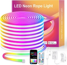 Neon Rope Lights, 10Ft Smart RGB+IC LED Strip Lights with App & Remote Contro...