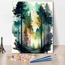 Paint by Number for Adults Forest Paint by Numbers Watercolor Landscape Paint by