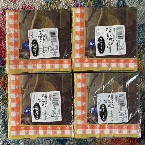 Hallmark Party Express Disney Pixar Ratatouille Napkin Lot of 4 New Sealed 64pcs - Picture 2 of 2