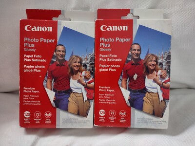 Canon Photo Paper Plus Glossy 120 Sheets (4x6) NEW Sealed 72 Weight Paper 2 Pack