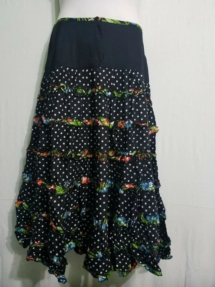 Maxi falda Ankara para mujer con 2 bolsillos laterales cremallera frontal talla M, L, XL, 1X, 2X Foto 4 de 4
