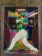 2019 Prizm Baseball Burgundy Shimmer Prizm /25 Marcus Semien A's / Rangers 