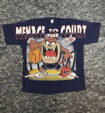 Vintage Looney Tunes by Freeze Taz TShirt Mens Size XL Menace To The Court 1997