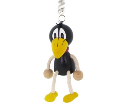 SCHWINGFIGUR Rabe FEDERFIGUR aus Buchenholz Vogel Schwingtier Holzfigur Holz